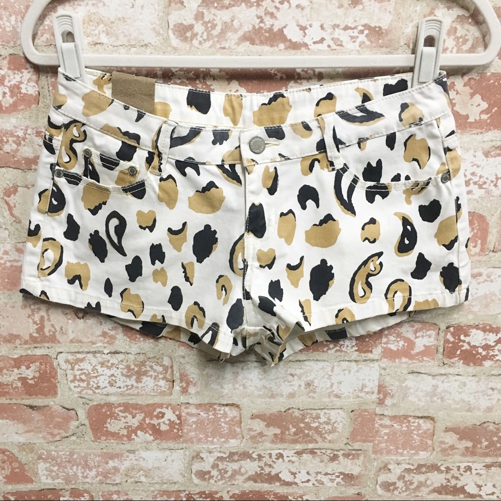Insight Leopard Denim Shorts